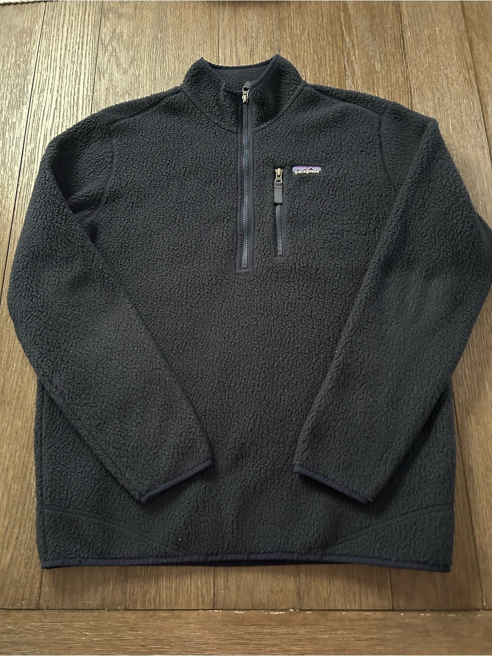 Patagonia Quarter Zip Pullover. Black Size Large